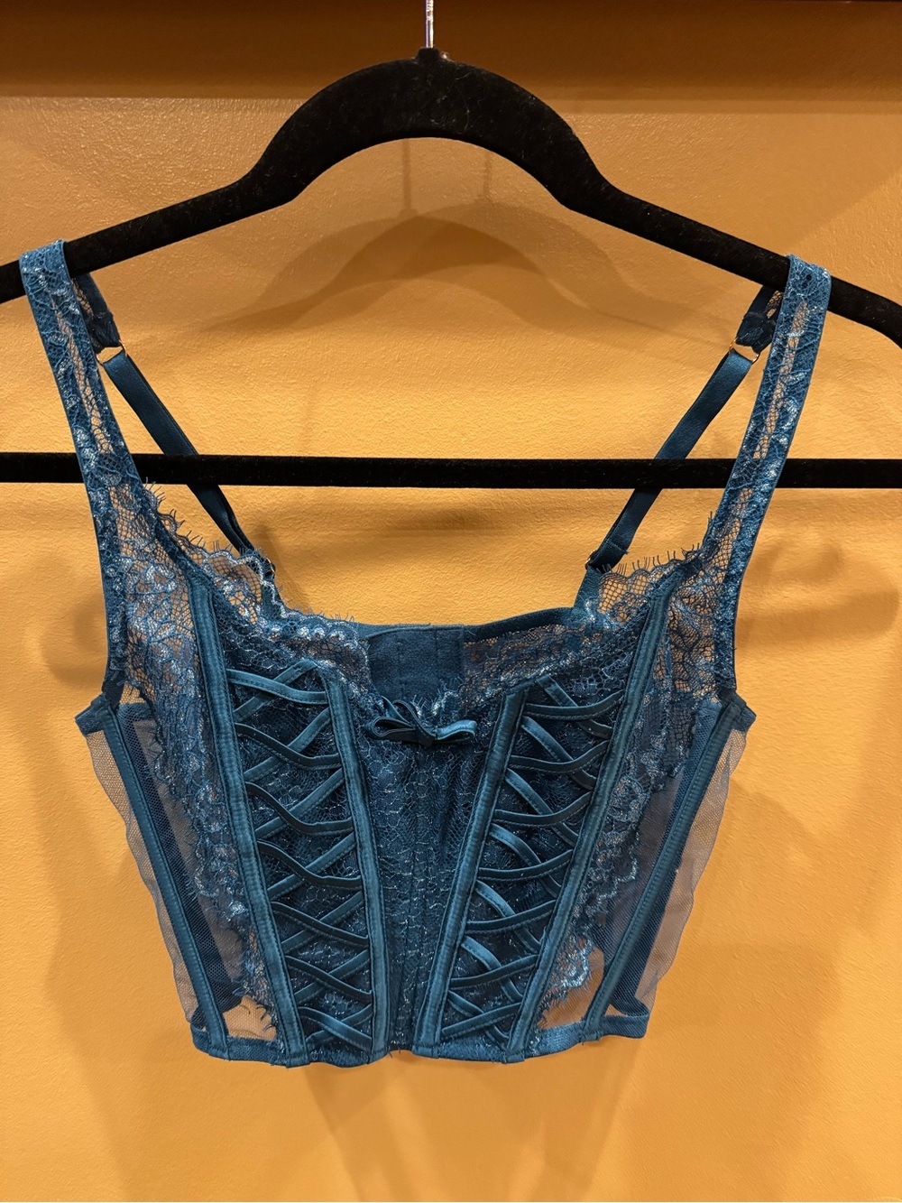 Victoria Secrets: Dream Angels: Teal Lace Corset Bralette - Women XS